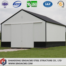 Prefabricated Portal Frame Steel Building Workshop with Sliding Door